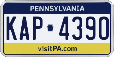 PA license plate KAP4390
