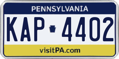 PA license plate KAP4402