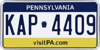 PA license plate KAP4409