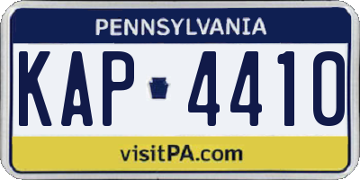PA license plate KAP4410