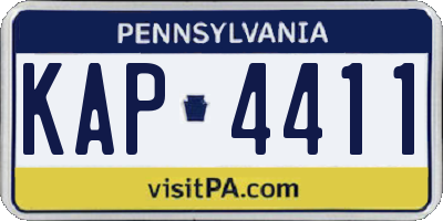 PA license plate KAP4411