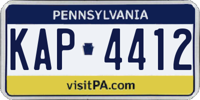 PA license plate KAP4412