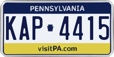 PA license plate KAP4415