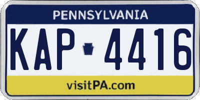 PA license plate KAP4416