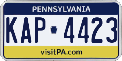 PA license plate KAP4423