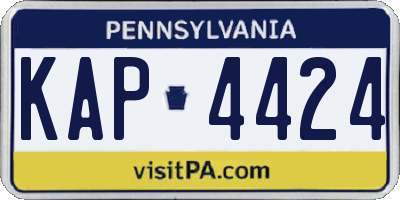 PA license plate KAP4424