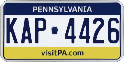 PA license plate KAP4426