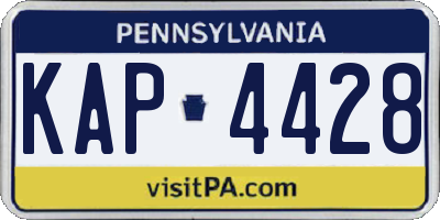 PA license plate KAP4428