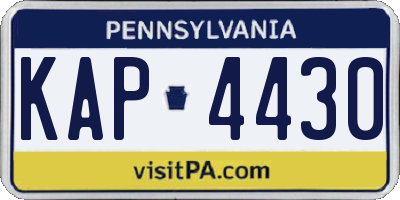 PA license plate KAP4430