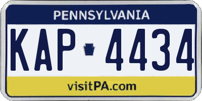 PA license plate KAP4434