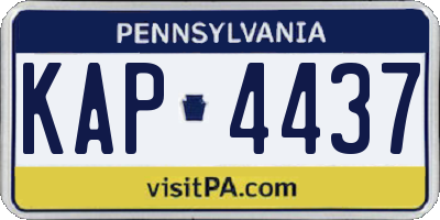 PA license plate KAP4437