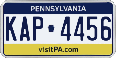 PA license plate KAP4456