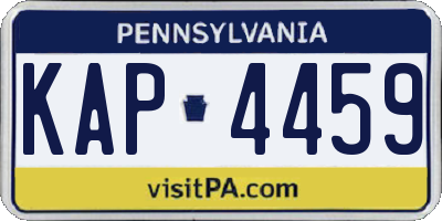PA license plate KAP4459