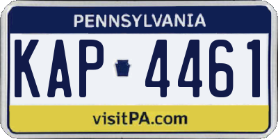 PA license plate KAP4461