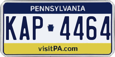 PA license plate KAP4464