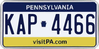 PA license plate KAP4466