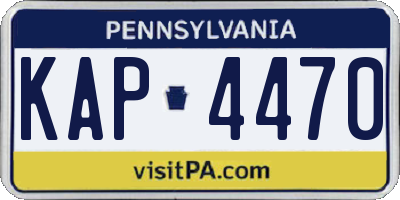 PA license plate KAP4470