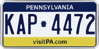 PA license plate KAP4472