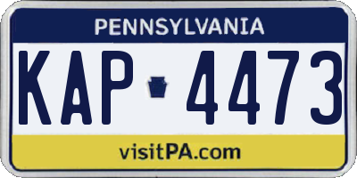 PA license plate KAP4473