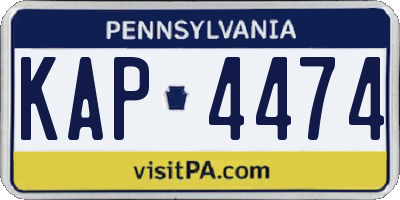 PA license plate KAP4474