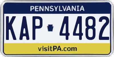 PA license plate KAP4482