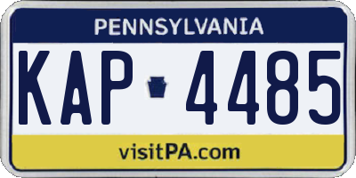 PA license plate KAP4485