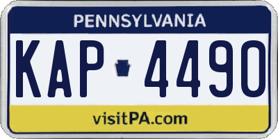 PA license plate KAP4490