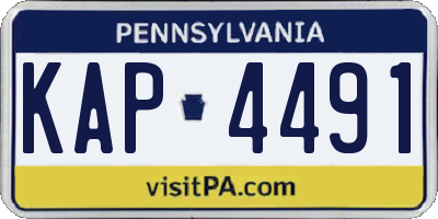 PA license plate KAP4491