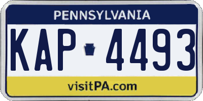PA license plate KAP4493