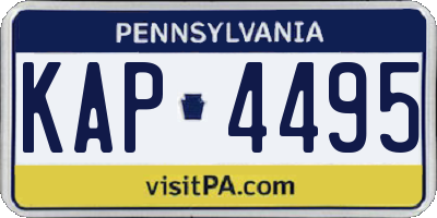 PA license plate KAP4495