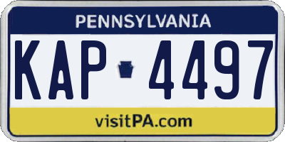 PA license plate KAP4497