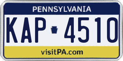 PA license plate KAP4510