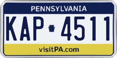 PA license plate KAP4511