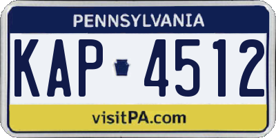 PA license plate KAP4512