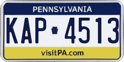 PA license plate KAP4513