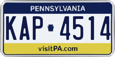 PA license plate KAP4514
