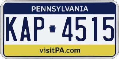 PA license plate KAP4515