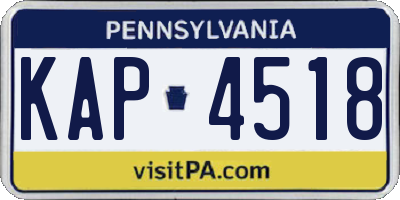 PA license plate KAP4518