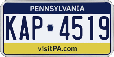 PA license plate KAP4519