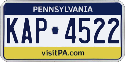 PA license plate KAP4522