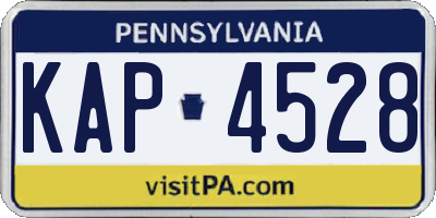 PA license plate KAP4528