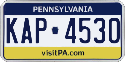 PA license plate KAP4530