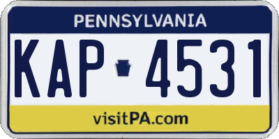 PA license plate KAP4531