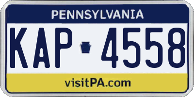 PA license plate KAP4558