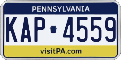 PA license plate KAP4559