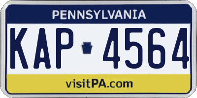 PA license plate KAP4564