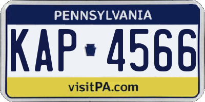 PA license plate KAP4566