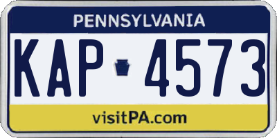PA license plate KAP4573