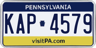 PA license plate KAP4579