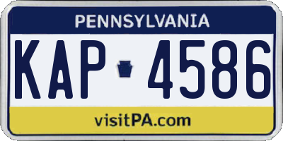 PA license plate KAP4586